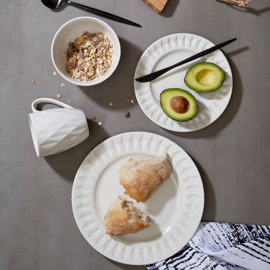 Livorno 16 Pc Embossed Geo Dinner Set