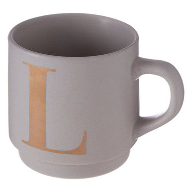 Signet Grey Monogram Mug L