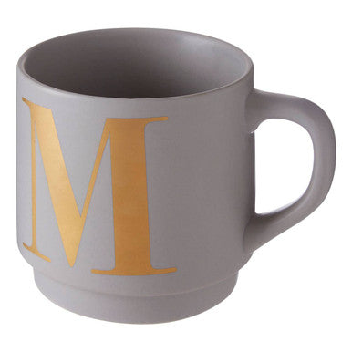 Signet Grey Monogram Mug, M