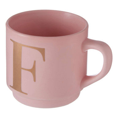 Signet Pink Monogram Mug F
