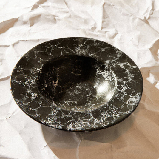 Hygge Black Marble Effect Pasta Bowl