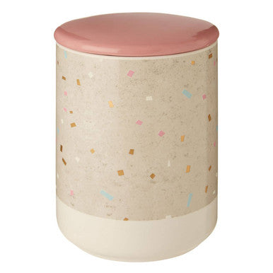 Large Fine Earthenware Grey White Storage Canister | Lozica