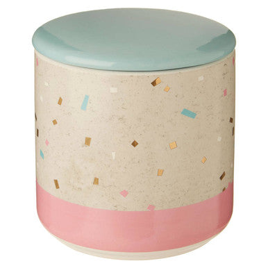 Medium Fine Earthenware Grey Pink Storage Canister | Lozica
