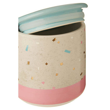 Medium Fine Earthenware Grey Pink Storage Canister | Lozica