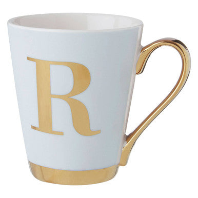 Green Frosted Deco R Letter Monogram Mug | Mimo