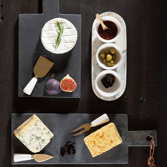 Marble Luxe Dip Bowls With Tray Set