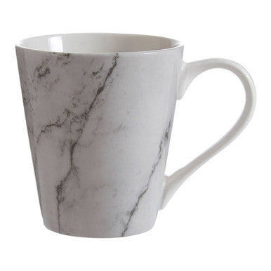 16 Piece White and Grey Marble Effect Dinner Set | Avie