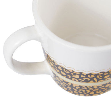 London Set of Two Leopard Print Mugs | London Leo