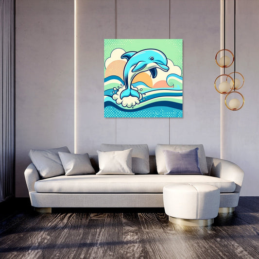 Joyful Dolphin Canvas