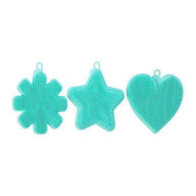 Set of 3 Teal Silicone Dish Scrubbers | Mimo