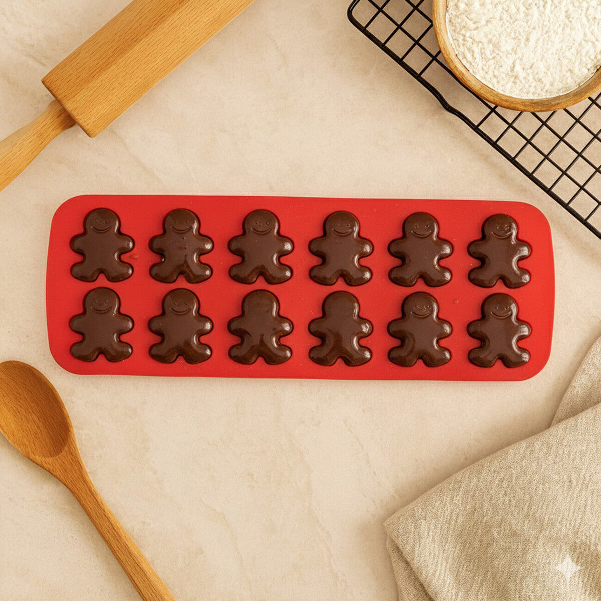 Silicone 12 Gingerbread Men Cake/Chocolate Mould | Hallie