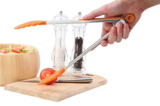 Orange Silicone And Stainless Steel Tongs | Zing