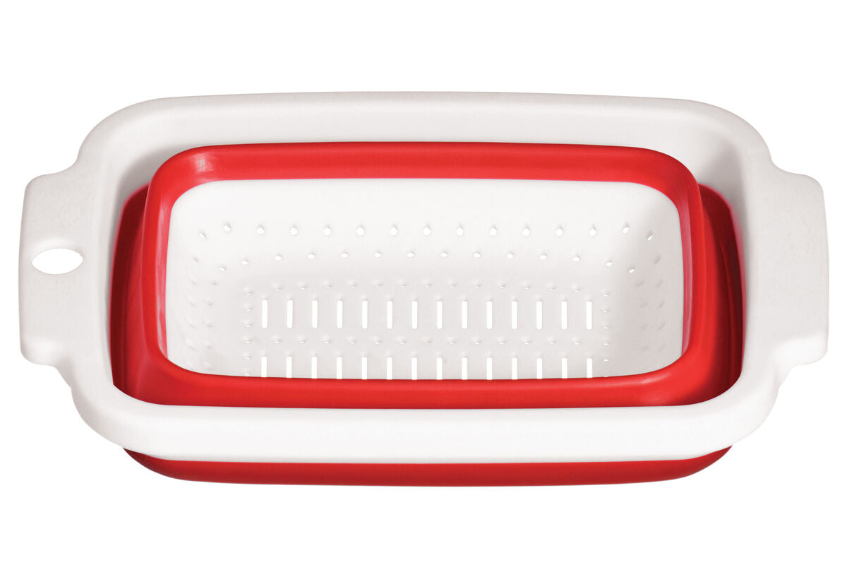 Zing Red And White Collapsible Colander