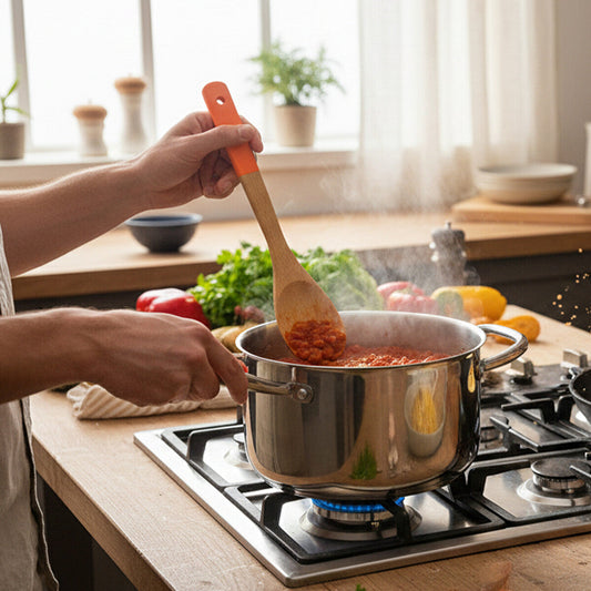 Aleki 5 Piece Bamboo Kitchen Utensil Set With Multi Colour Handles