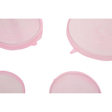 Set Of Six Pink Silicone Lids | Zing