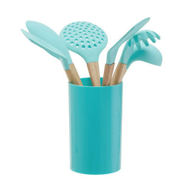 Zing 7 Piece Utensil Set In Pastel Green