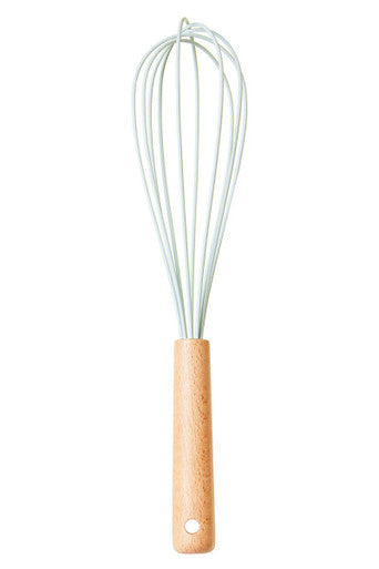 Nova Sage Green Silicone Head Whisk With Round Wood Handle