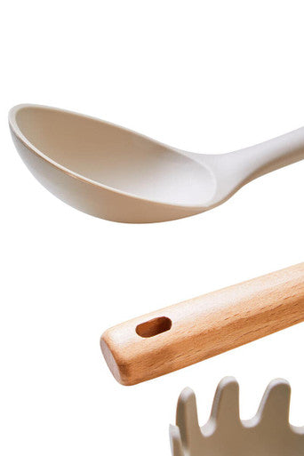 Nova 3Pc Kitchen Tool Set With Stone Grey Silicone Heads