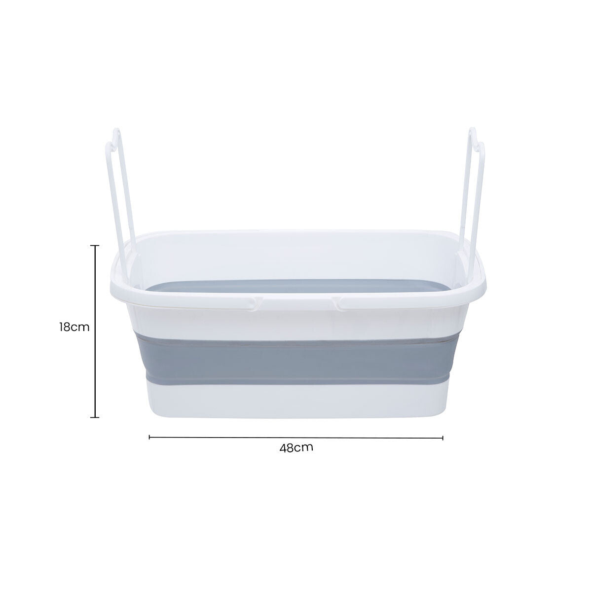 Averill White And Grey Collapsible Basket With Handles