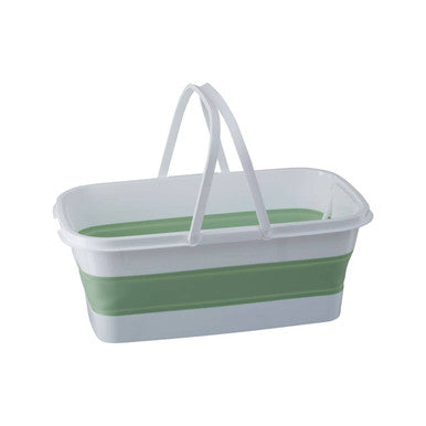 Collapsible Laundry Basket in Green and White | Averill