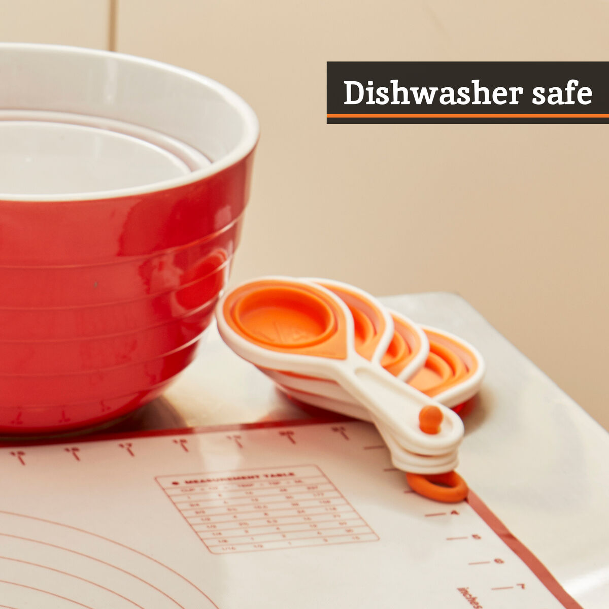 Zing Set Of 4 Collapsible Orange Silicone Measuring Cups