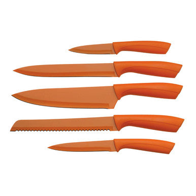 Living Colour 5Pc Orange Knife Block Set