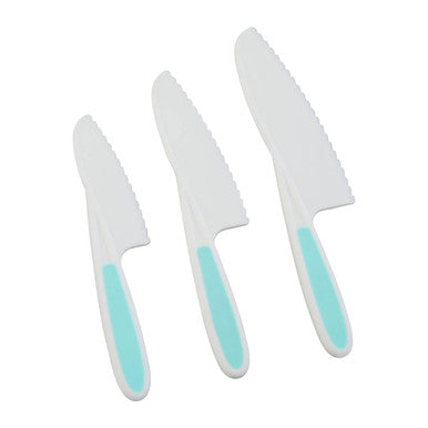 Set Of 3 Dessert Or Salad Knives In Pastel Green | Zing