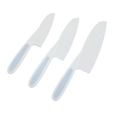 Zing Set Of 3 Dessert Or Salad Knives In Pastel Blue