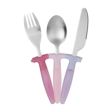 Childrens 3Pc Pink Cutlery Set