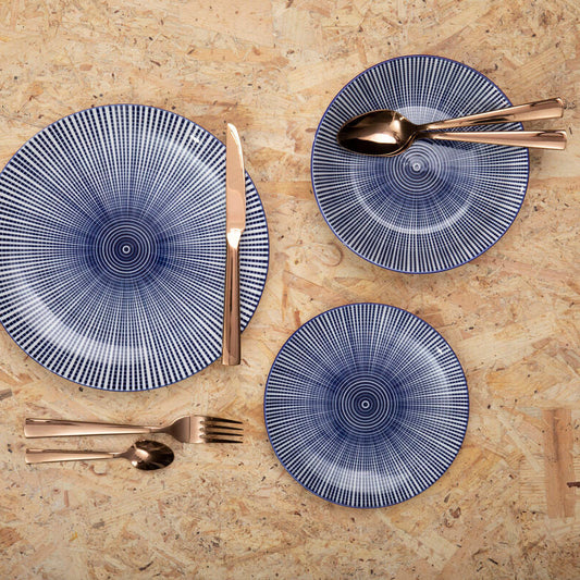 Avie Lustra 16 Piece Rose Gold Cutlery Set