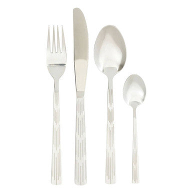 Avie 24 Piece Etched Cutlery Set