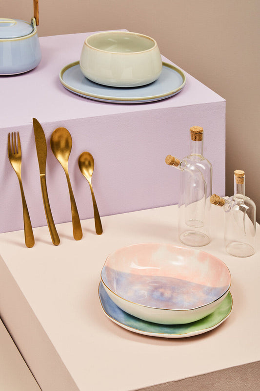 Avie 16 Piece Antique Gold Finish Cutlery Set