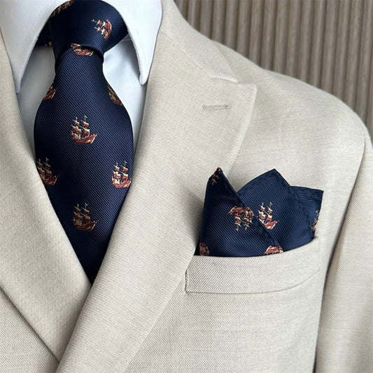 Nautical Sailing Ship Pocket Square