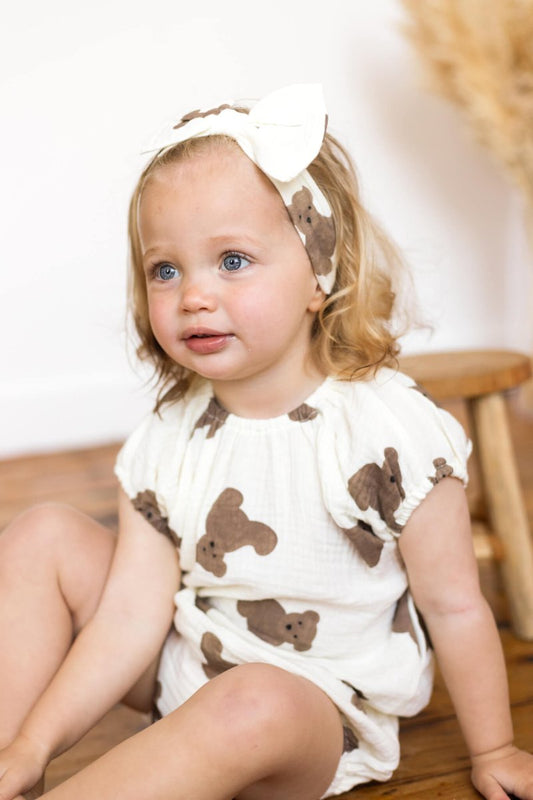 Bear 3 Piece Summer Set (T-Shirt, Shorts & Headband)