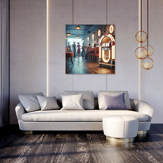 Retro Jukebox Lounge Canvas