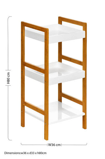 White High Gloss 3 Tier Small Shelf Unit | Versi