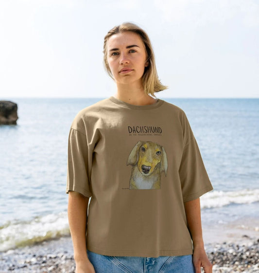 Charming & Cozy: The Long Haired Dachshund Women's Relaxed Fit T-Shirt