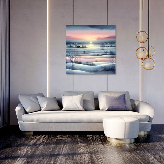 Winter Sunset Serenity Canvas