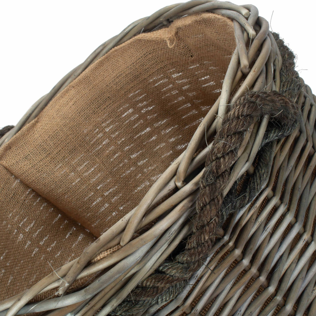 Antique Wash Willow Round Storage Basket Size 1 - Small