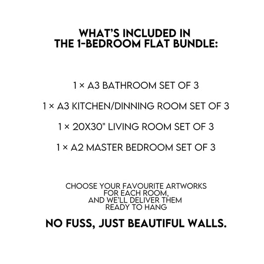 1-Bedroom Flat Wall Art Bundle – Ready-to-Hang Art for a Stylish Home