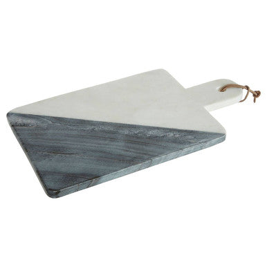 Bulgari White and Grey Marble Paddle Chopping and Serving Board