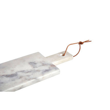 Medium White Marble Paddle Chopping and Serving Board | Salerno