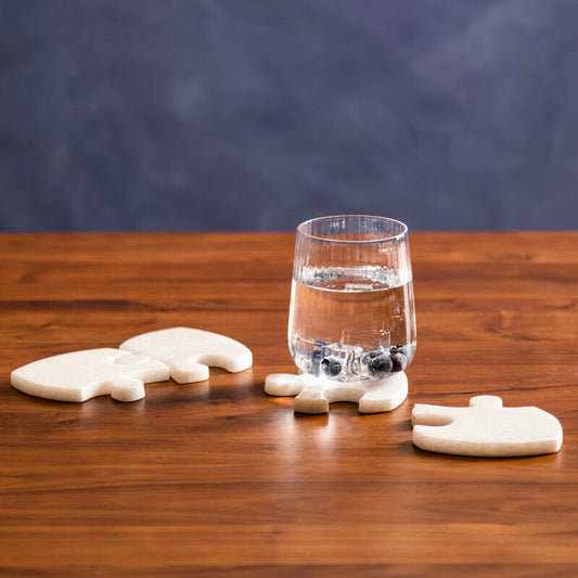 Kindia Set Of 4 Marble Jigsaw Coasters