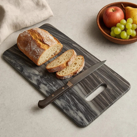 Marmore Rectangular Black Marble Chopping And Serving Board