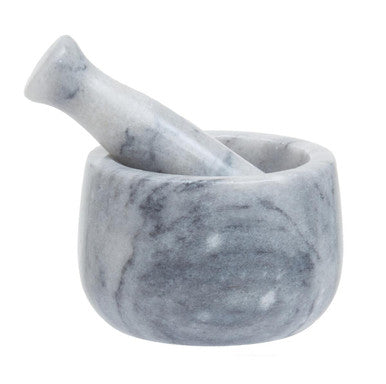 Salerno Grey Marble Straight Mortar And Pestle
