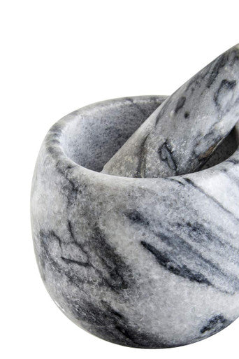 Salerno Grey Marble Clean Sided Mortar And Pestle