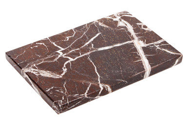 Salmo Rectangular Red and White Marble Chopping and Serving Board