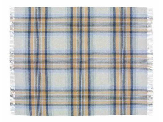 Kintyre Shetland Pure New Wool Throw - Blue