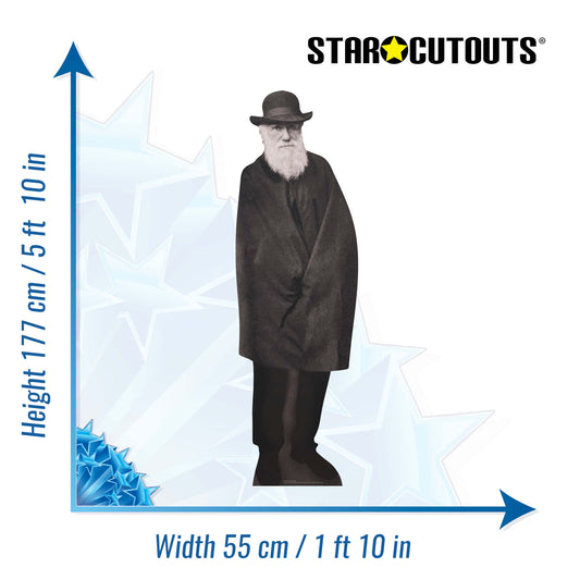 SC104 Charles Darwin Cardboard Cut Out Height 177cm
