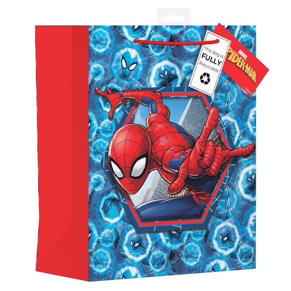 Large Gift Bag with Marvel Spider-Man Design (W265 x H330 x D140 mm)